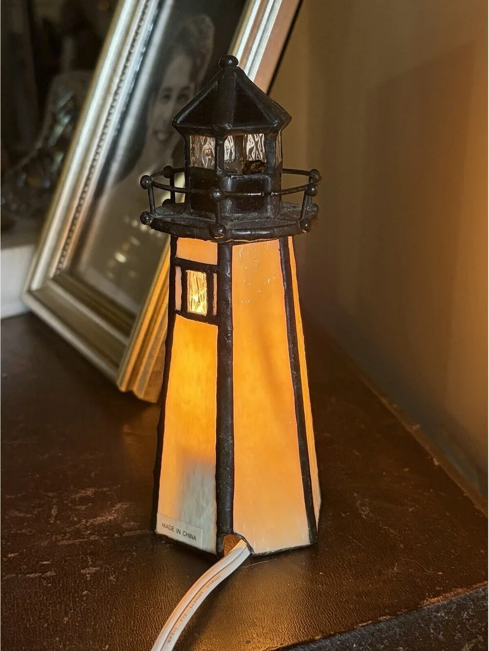 Lighthouse Stained Glass Night Light Lamp 6